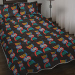 DNA Strands Pattern Print Quilt Bed Set