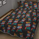 DNA Strands Pattern Print Quilt Bed Set