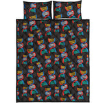 DNA Strands Pattern Print Quilt Bed Set