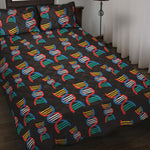 DNA Strands Pattern Print Quilt Bed Set