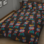 DNA Strands Pattern Print Quilt Bed Set