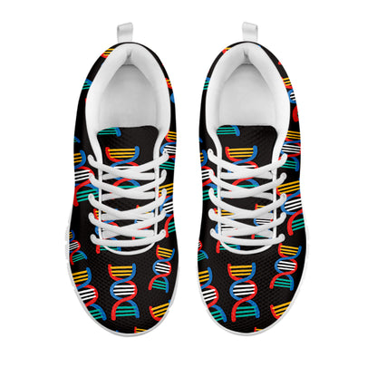 DNA Strands Pattern Print White Sneakers