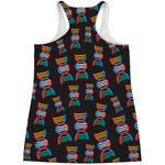 DNA Strands Pattern Print Women's Racerback Tank Top