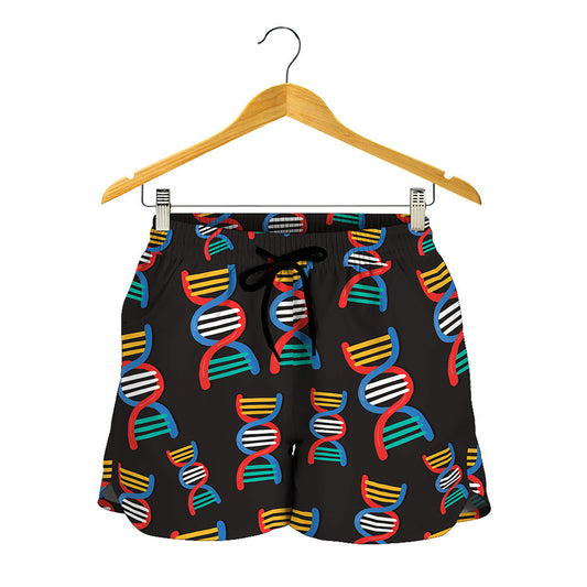 DNA Strands Pattern Print Women's Shorts