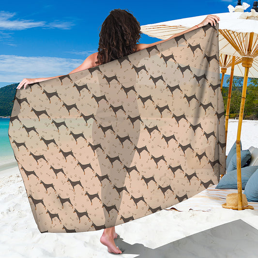 Doberman Pinscher Pattern Print Beach Sarong Wrap