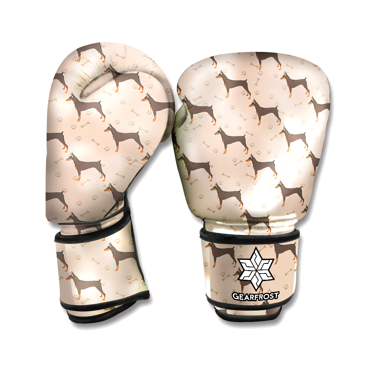 Doberman Pinscher Pattern Print Boxing Gloves