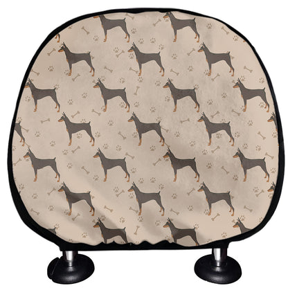 Doberman Pinscher Pattern Print Car Headrest Covers