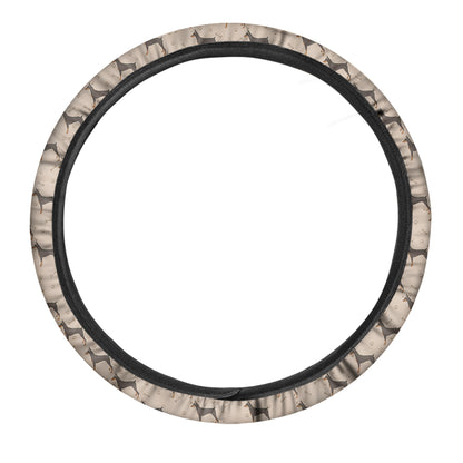 Doberman Pinscher Pattern Print Car Steering Wheel Cover