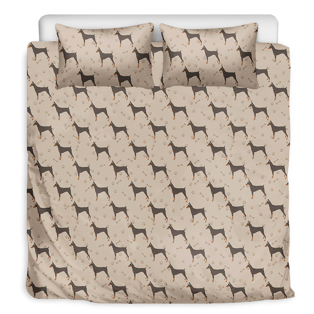 Doberman Pinscher Pattern Print Duvet Cover Bedding Set