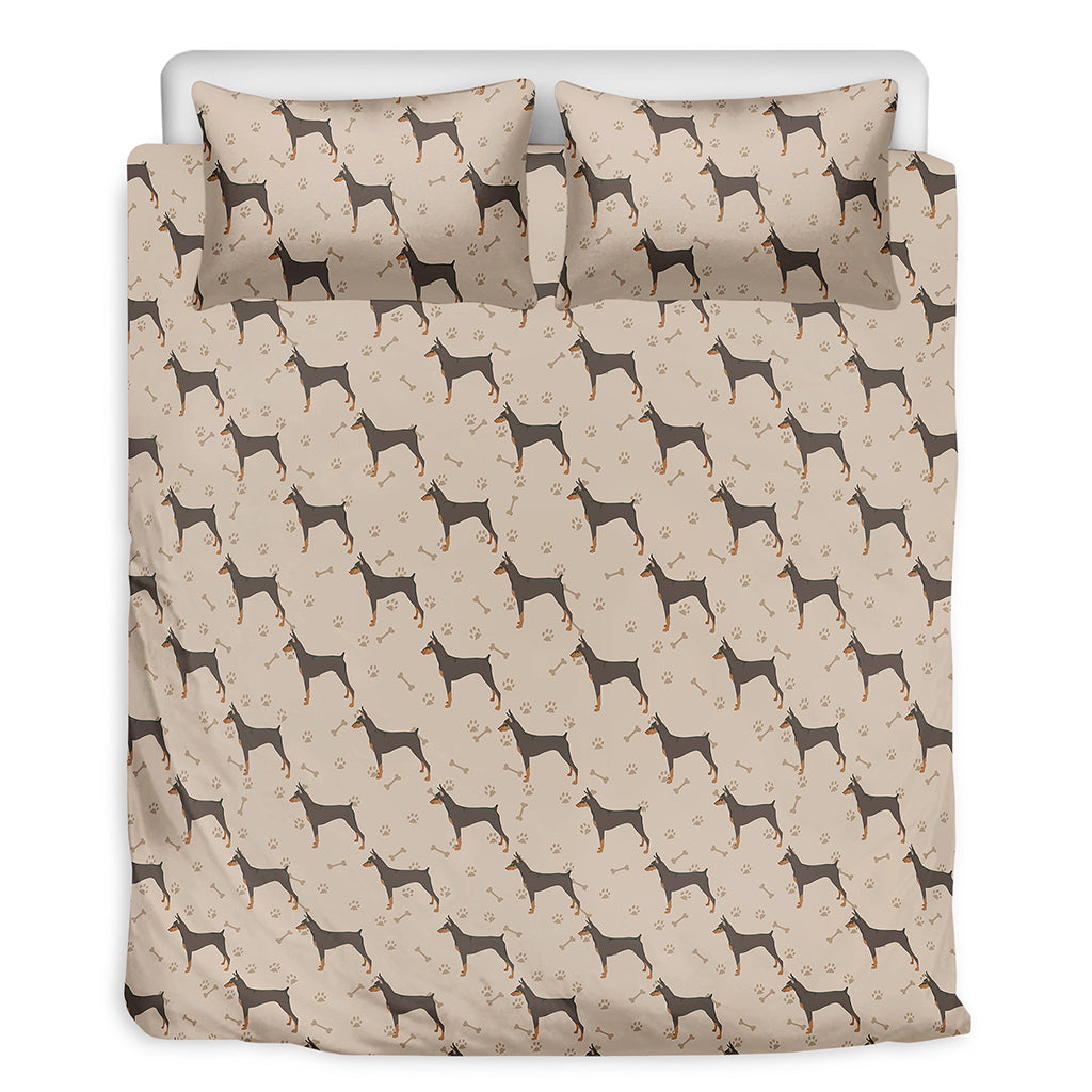Doberman Pinscher Pattern Print Duvet Cover Bedding Set