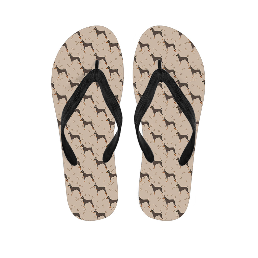 Doberman Pinscher Pattern Print Flip Flops