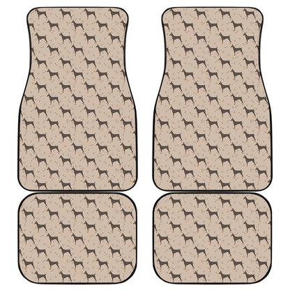 Doberman Pinscher Pattern Print Front and Back Car Floor Mats