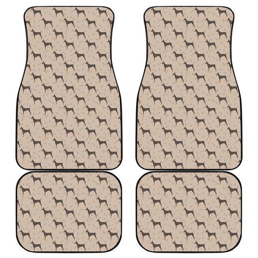 Doberman Pinscher Pattern Print Front and Back Car Floor Mats