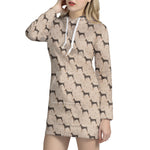Doberman Pinscher Pattern Print Hoodie Dress