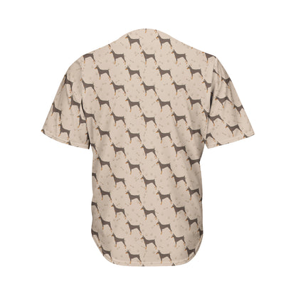 Doberman Pinscher Pattern Print Men's Baseball Jersey