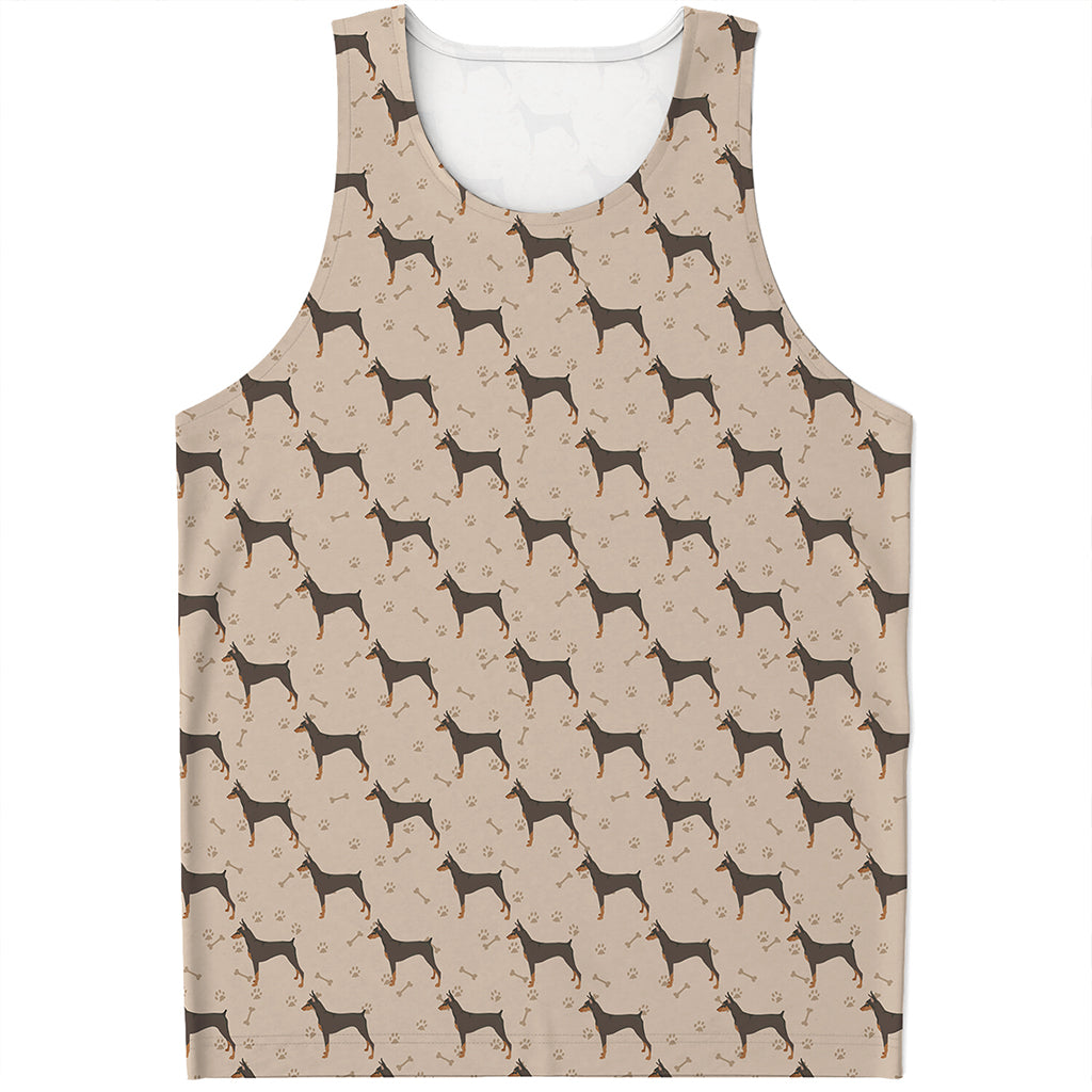 Doberman Pinscher Pattern Print Men's Tank Top