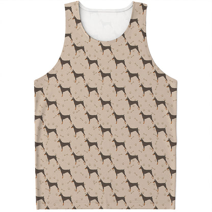 Doberman Pinscher Pattern Print Men's Tank Top