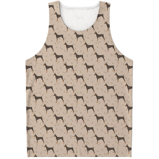 Doberman Pinscher Pattern Print Men's Tank Top