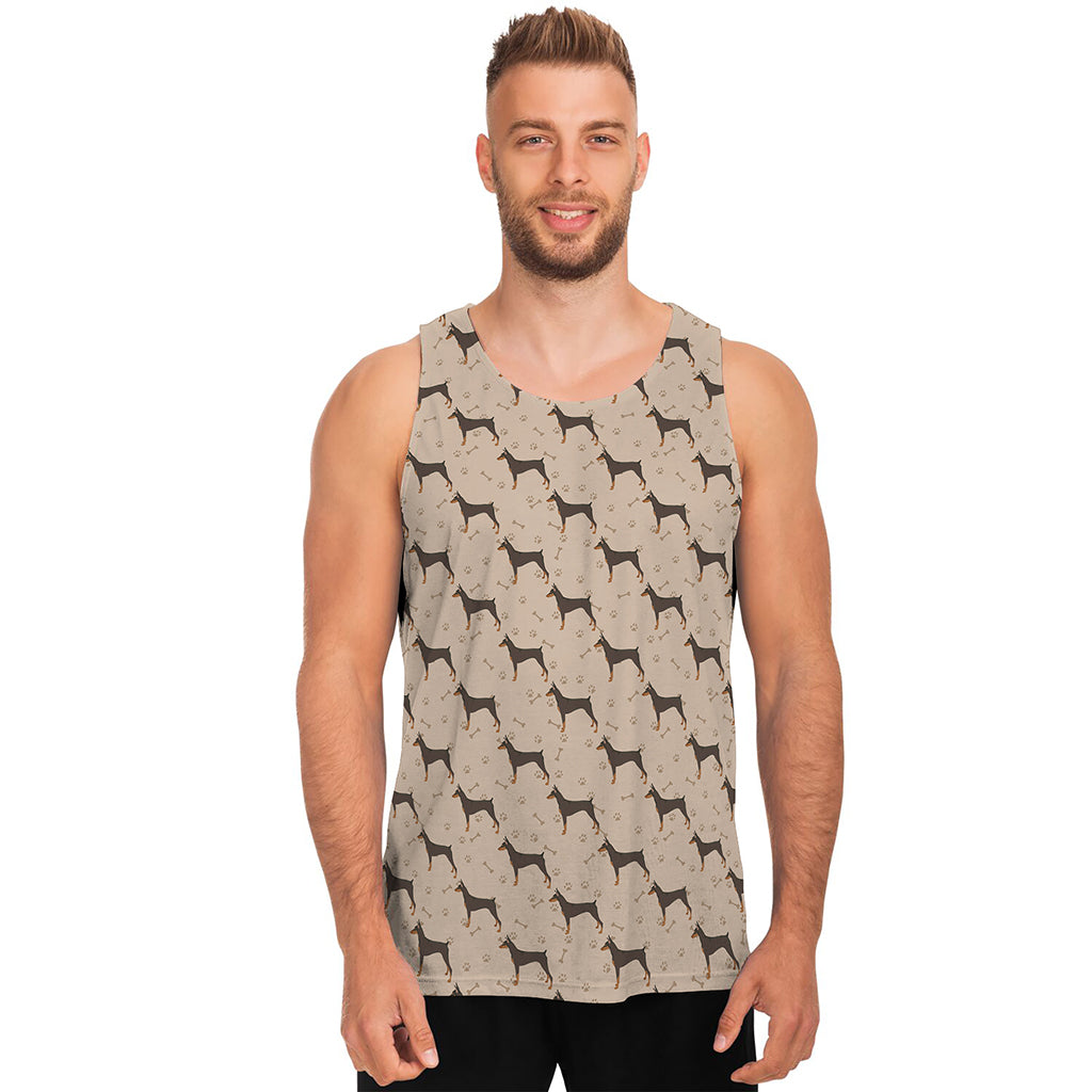 Doberman Pinscher Pattern Print Men's Tank Top