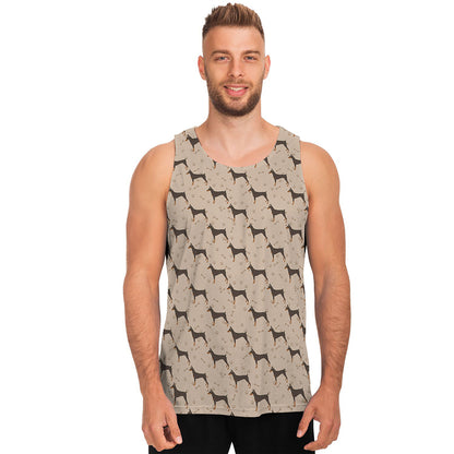 Doberman Pinscher Pattern Print Men's Tank Top