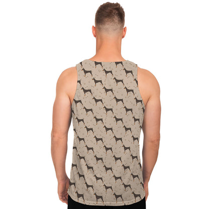 Doberman Pinscher Pattern Print Men's Tank Top
