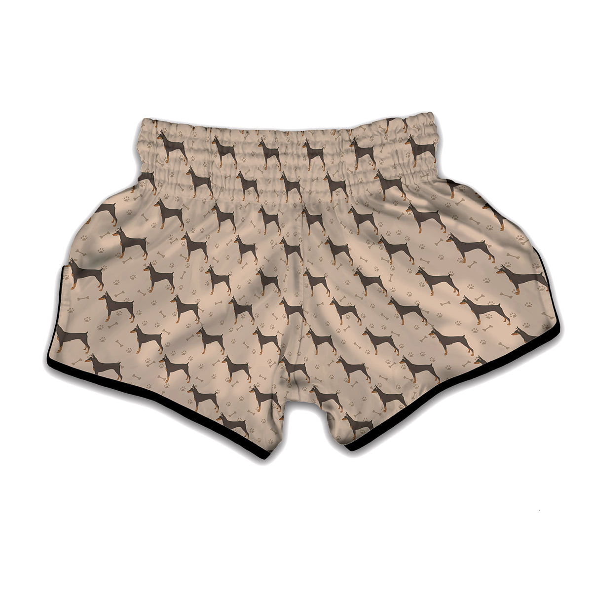 Doberman Pinscher Pattern Print Muay Thai Boxing Shorts