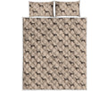 Doberman Pinscher Pattern Print Quilt Bed Set