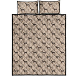 Doberman Pinscher Pattern Print Quilt Bed Set