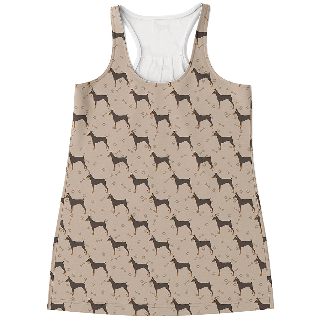 Doberman Pinscher Pattern Print Women's Racerback Tank Top