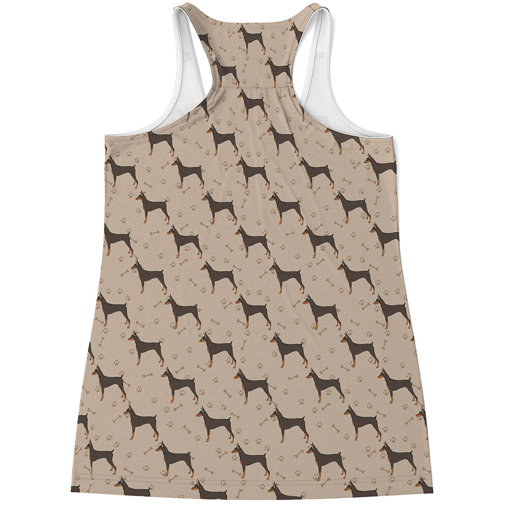 Doberman Pinscher Pattern Print Women's Racerback Tank Top
