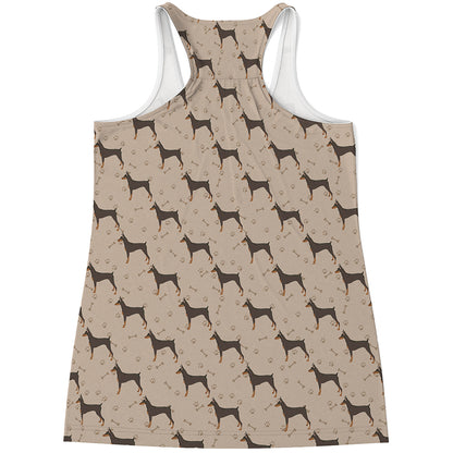 Doberman Pinscher Pattern Print Women's Racerback Tank Top