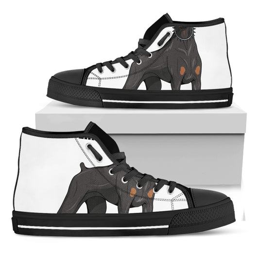 Doberman Pinscher Print Black High Top Shoes