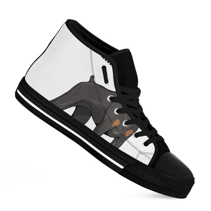 Doberman Pinscher Print Black High Top Shoes