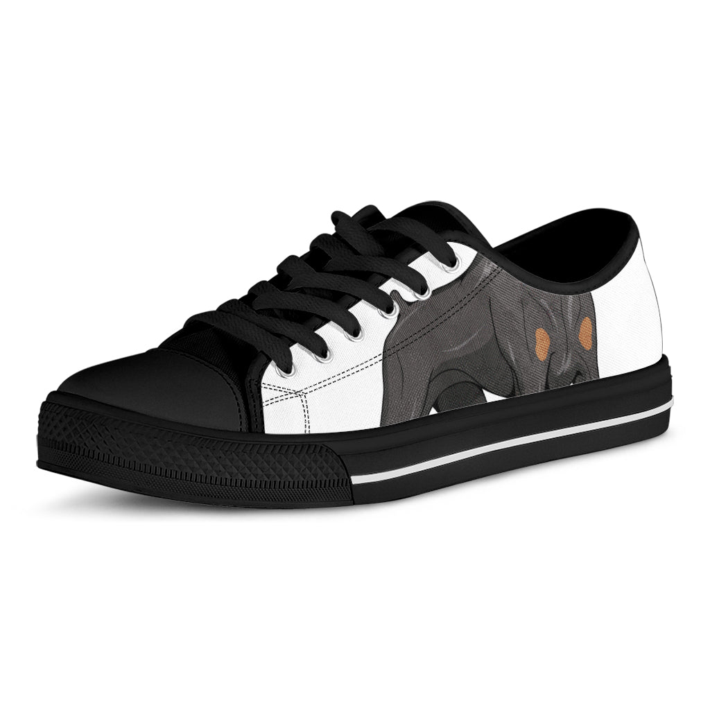 Doberman Pinscher Print Black Low Top Shoes 