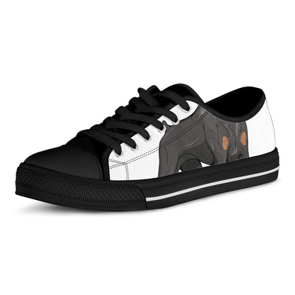 Doberman Pinscher Print Black Low Top Shoes 
