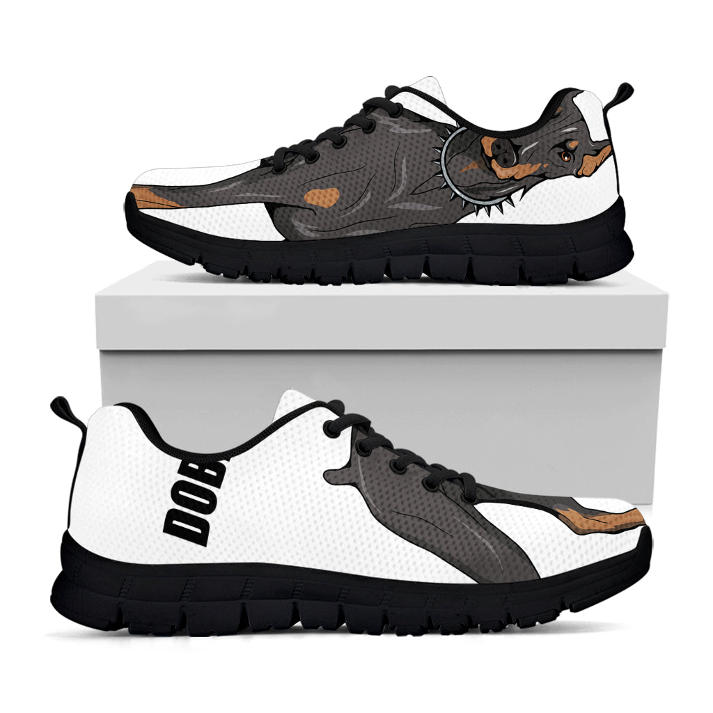 Doberman Pinscher Print Black Sneakers