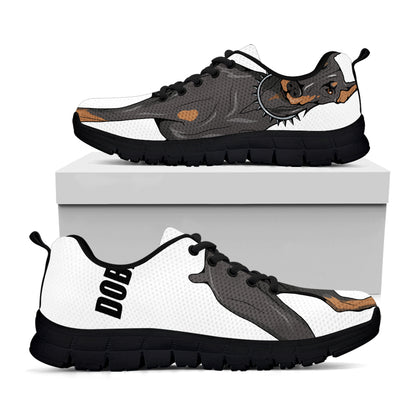 Doberman Pinscher Print Black Sneakers