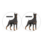 Doberman Pinscher Print Car Coasters