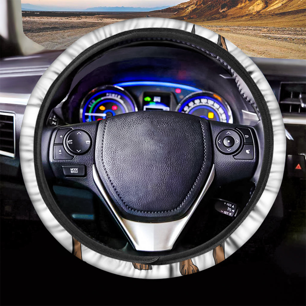 Doberman Pinscher Print Car Steering Wheel Cover