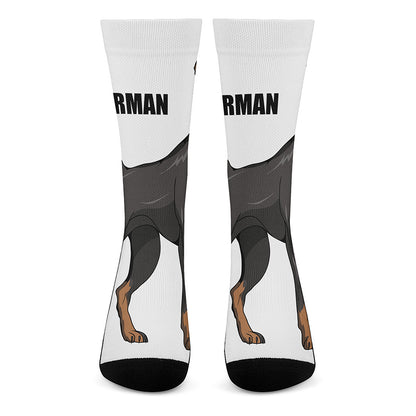 Doberman Pinscher Print Crew Socks