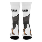 Doberman Pinscher Print Crew Socks