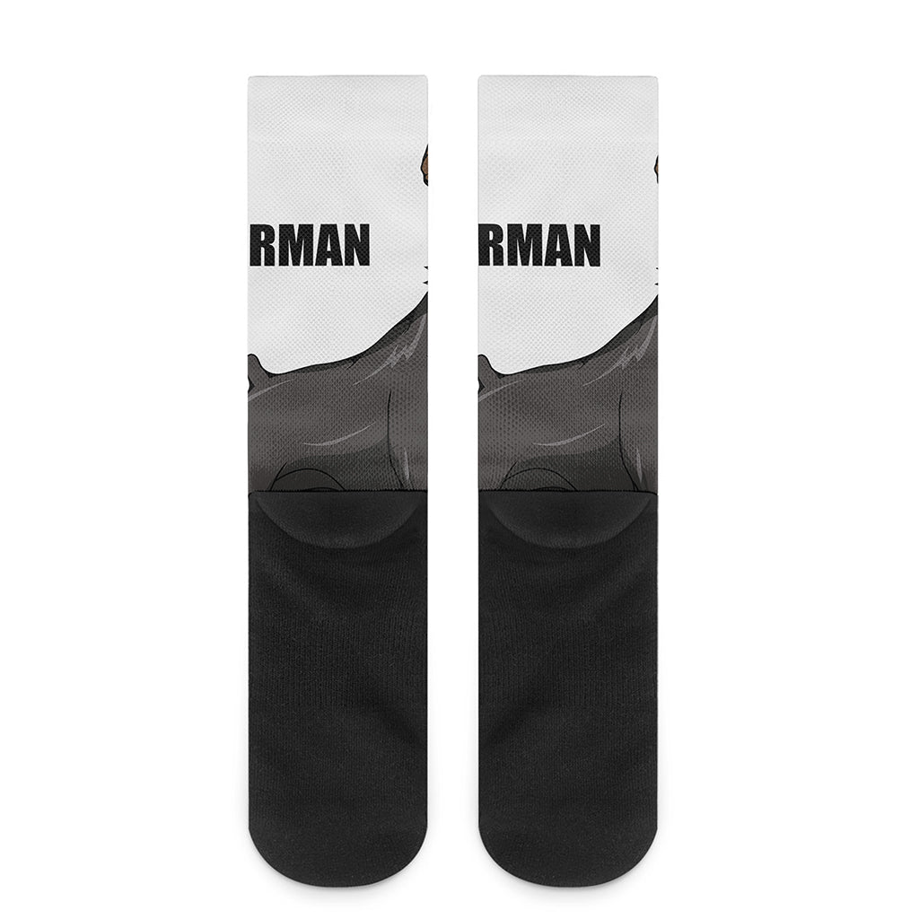 Doberman Pinscher Print Crew Socks
