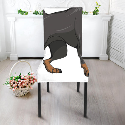 Doberman Pinscher Print Dining Chair Slipcover