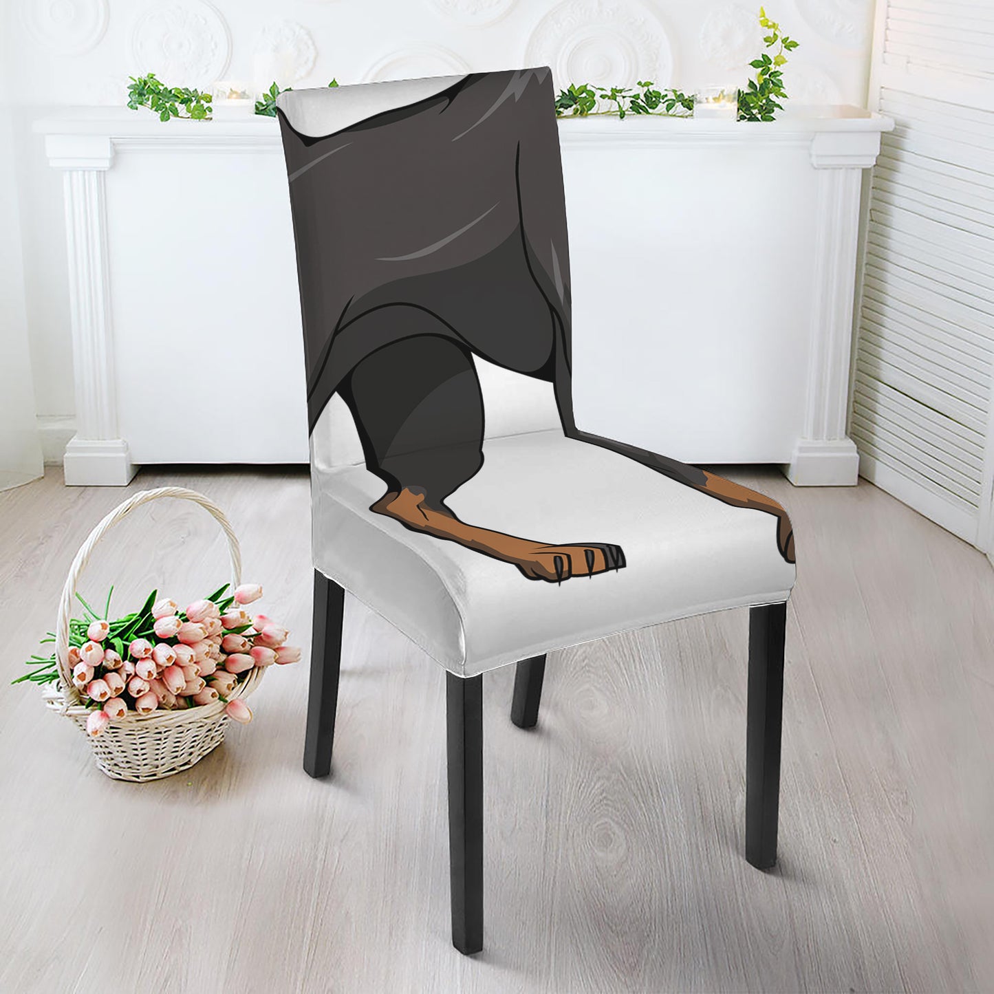 Doberman Pinscher Print Dining Chair Slipcover