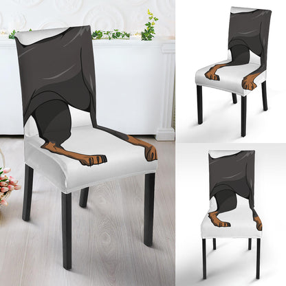 Doberman Pinscher Print Dining Chair Slipcover