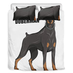 Doberman Pinscher Print Duvet Cover Bedding Set