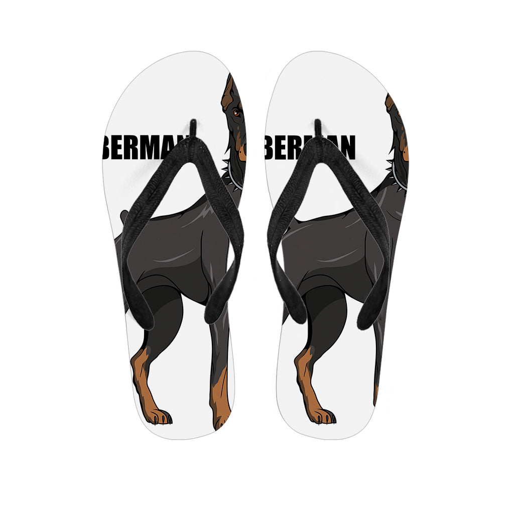Doberman Pinscher Print Flip Flops