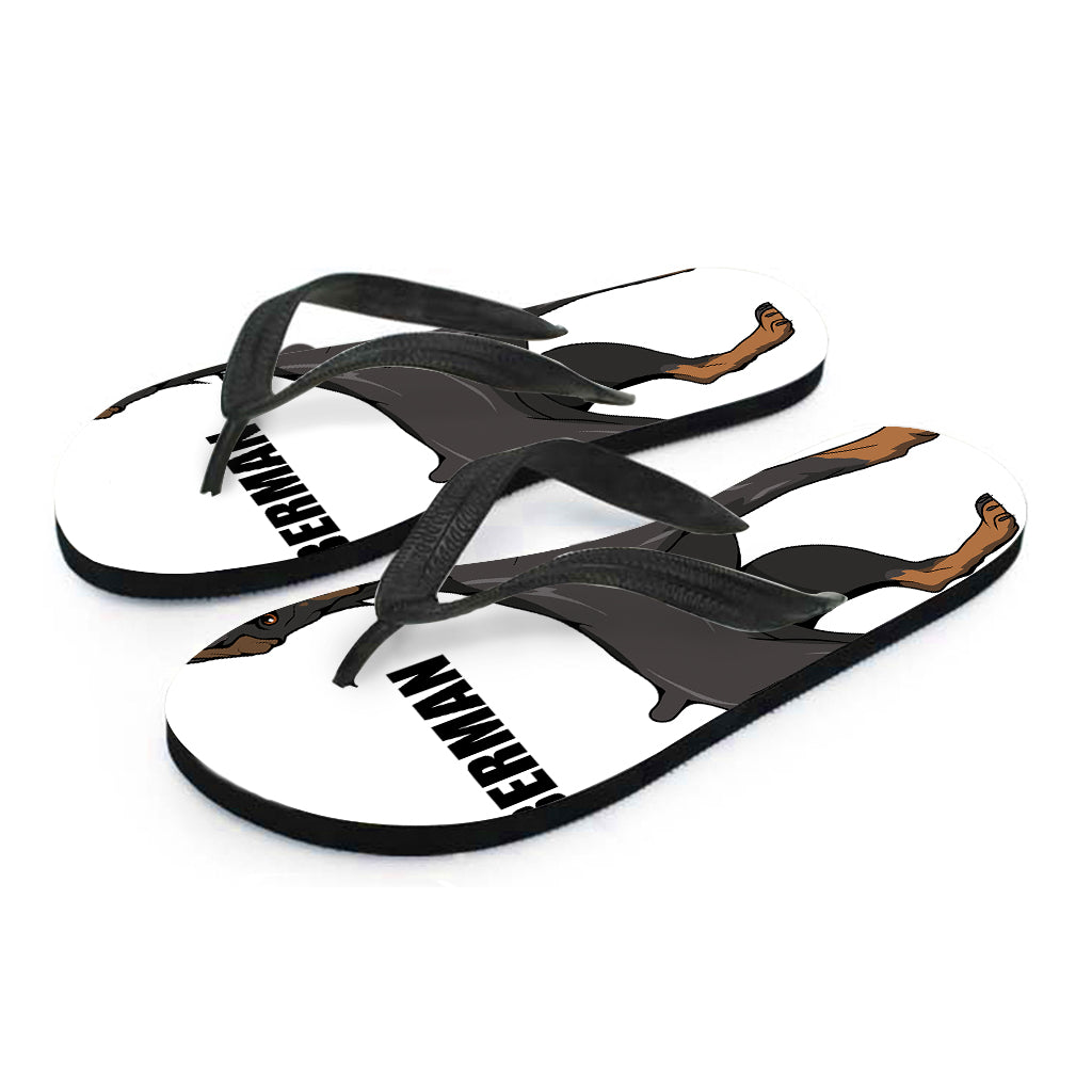 Doberman Pinscher Print Flip Flops