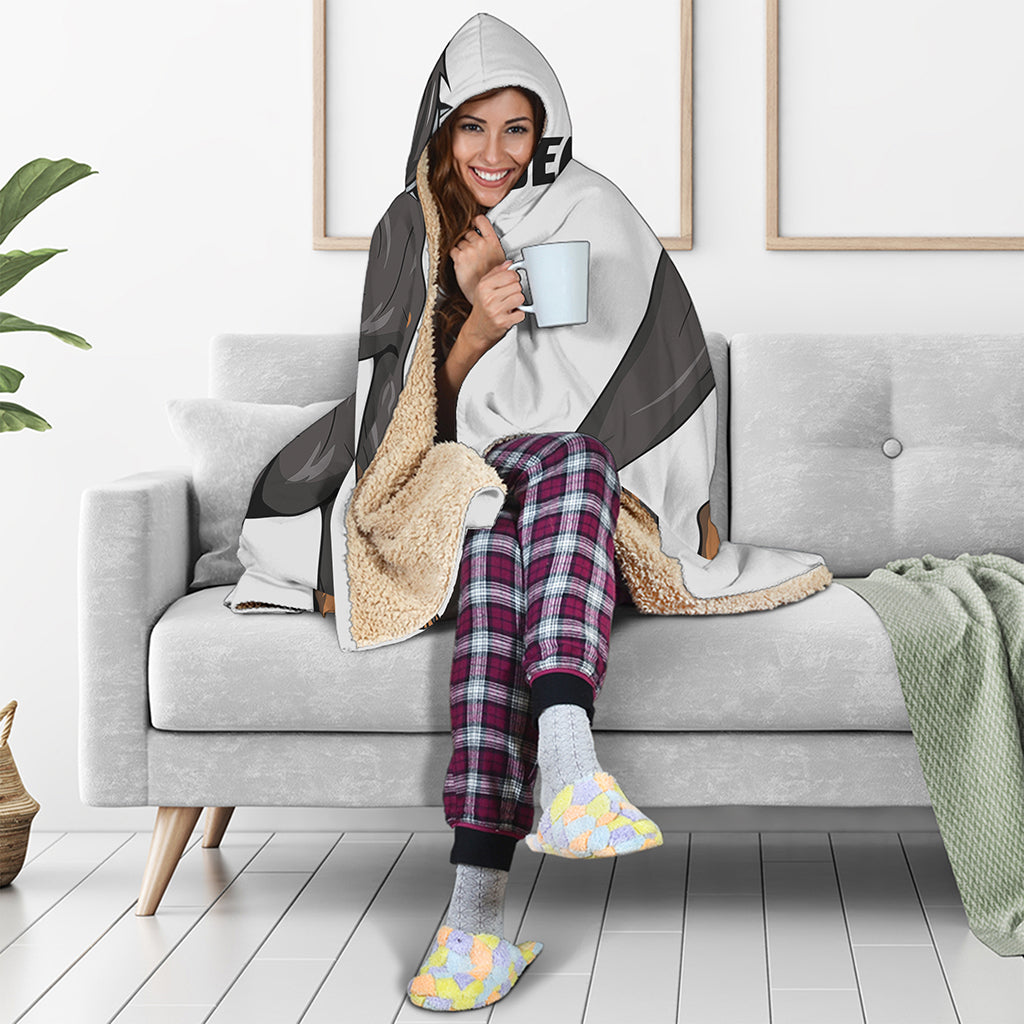 Doberman Pinscher Print Hooded Blanket