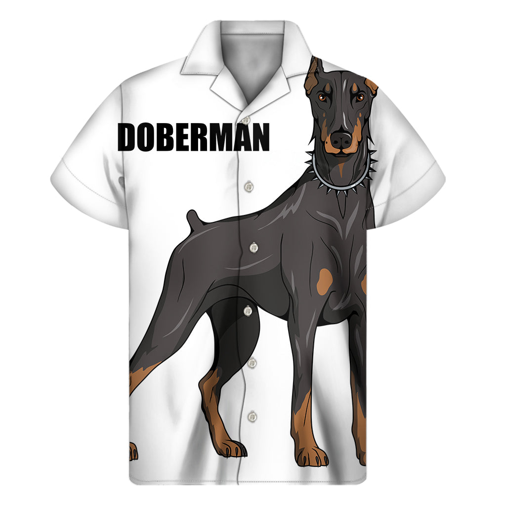 Doberman Pinscher Print Men's Short Sleeve Shirt